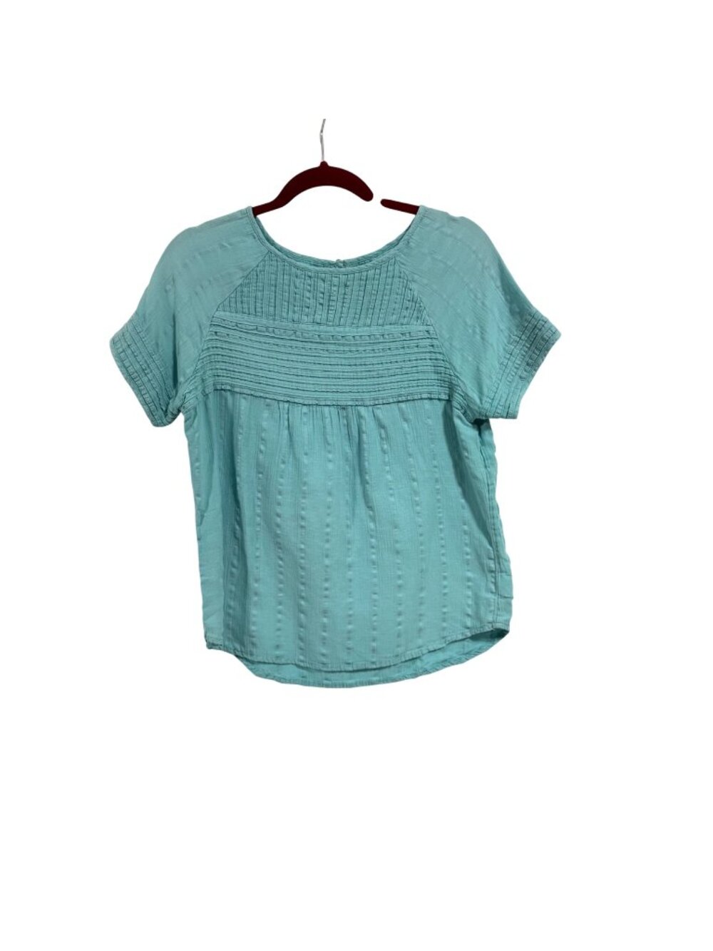 Prana Pinoit Short Sleeve Peasant Boho Style Blue Top Size S
